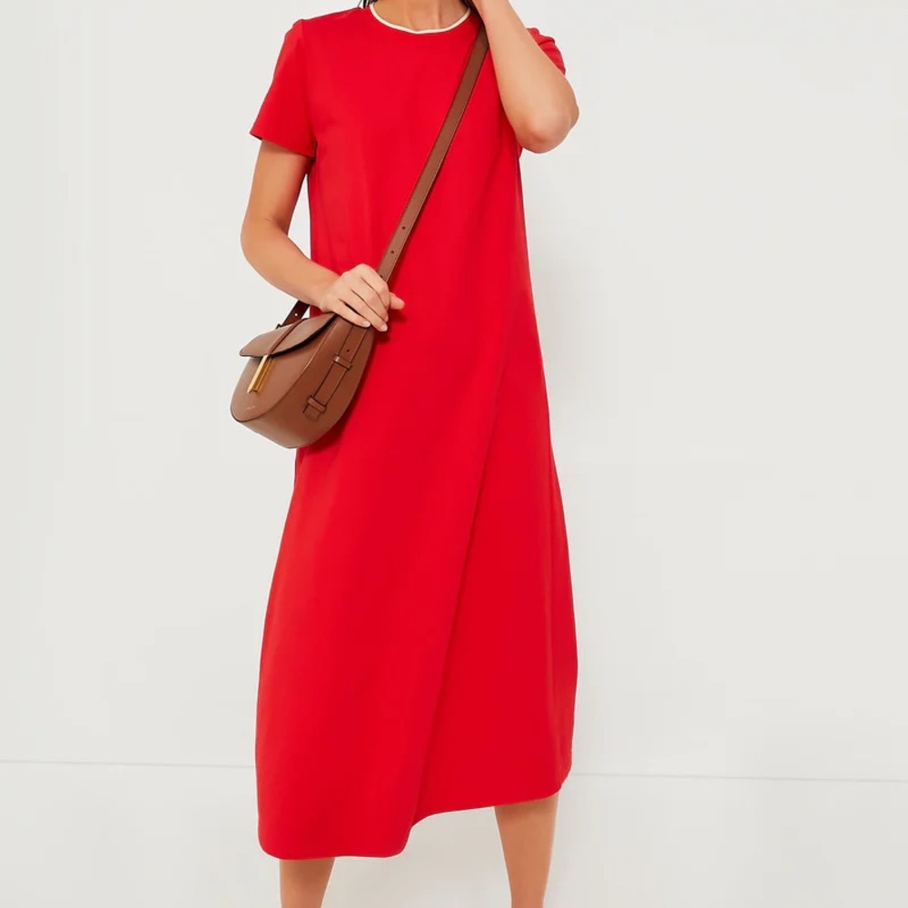 Tuckernuck Bright Red Short-Sleeve Midi Dress